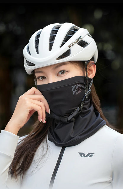 ROCKBROS Winter Warm halten Radfahren Gesichtsmaske Fleece Wandern Camping Ski Sturmhaube Halstuch Winddicht MTB Rennrad Fahrradmaske