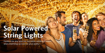 LED Solar Licht Outdoor Garten Fee String Licht Led Twinkle Wasserdichte Lampe für Weihnachten Terrasse Baum Party 6m/12m/23m/33m