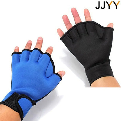 Schwimmtrainingshandschuhe, Neopren-Fitness-Wasserbeständigkeitshandschuhe mit Schwimmhäuten zum Schwimmen und Tauchen, mit verstellbarem Handschlaufe