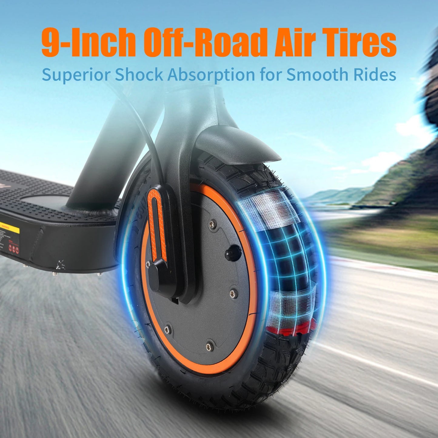 TWOFISH Elektroroller, 400 W Leistungsmotor, 9 Zoll Reifen, 10,4 Ah Akku, 100 kg Last, 28 km/h Scheibenbremse mit intelligenter App, faltbarer Escooter