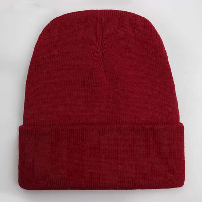 Solide Unisex-Mütze, Herbst-Winter-Wollmischungen, weiche warme Strickmütze für Männer und Frauen, SkullCap-Hüte, Gorro-Ski-Caps, 24-Farben-Mützen