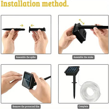 LED Solar Lichterketten Garten Wasserdichte Rohr Seil Lampe Weihnachten Girlande Lichterkette Für Outdoor Urlaub Dekoration Beleuchtung