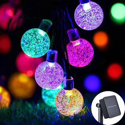 2024 neue Solar Kristall Globus LED Lichterketten LED Solar Outdoor Licht IP65 Fee Licht Weihnachten Girlande für Garten Party decor