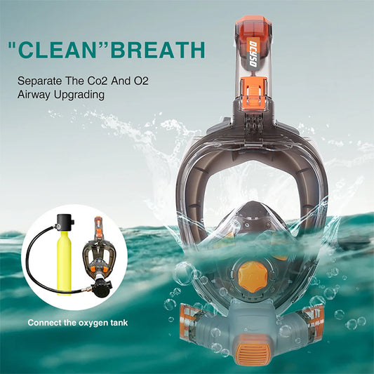 Tauchmaske, trockener Typ, wasserdicht, beschlagfrei, Schnorchelmaske zum Schwimmen, Tauchbrille für Erwachsene