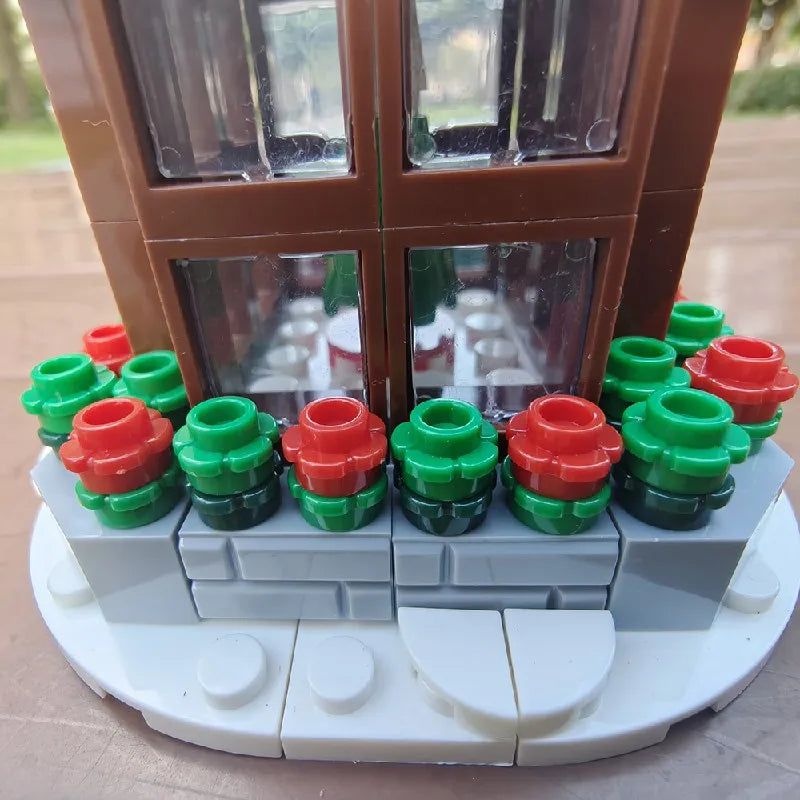 345PCS MOC Weihnachten Straße Uhr Turm Bausteine Stadt Platz Kalender Glocke Turm Architektur Ziegel Spielzeug Weihnachten Geschenk