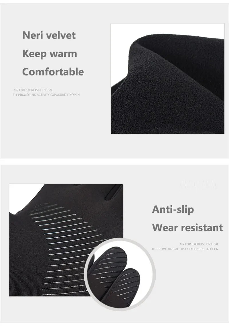 Winter Warme Volle Finger Wasserdicht Winddicht Radfahren Outdoor Sport Laufen Motorrad Ski Touchscreen Fleece Handschuhe