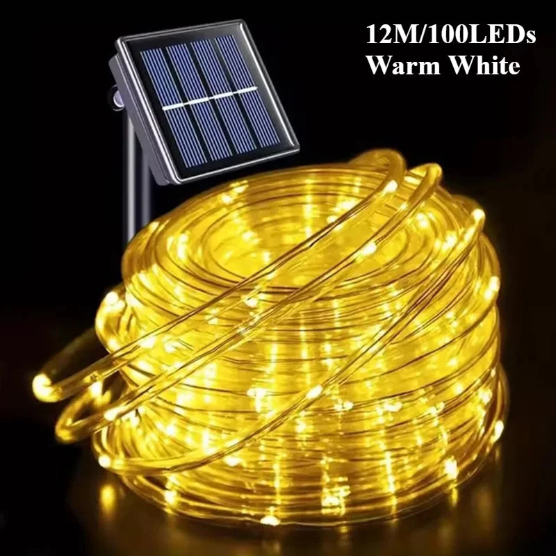 LED Solar Lichterketten Garten Wasserdichte Rohr Seil Lampe Weihnachten Girlande Lichterkette Für Outdoor Urlaub Dekoration Beleuchtung