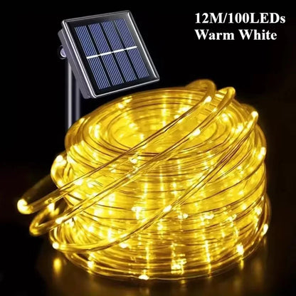 LED Solar Lichterketten Garten Wasserdichte Rohr Seil Lampe Weihnachten Girlande Lichterkette Für Outdoor Urlaub Dekoration Beleuchtung