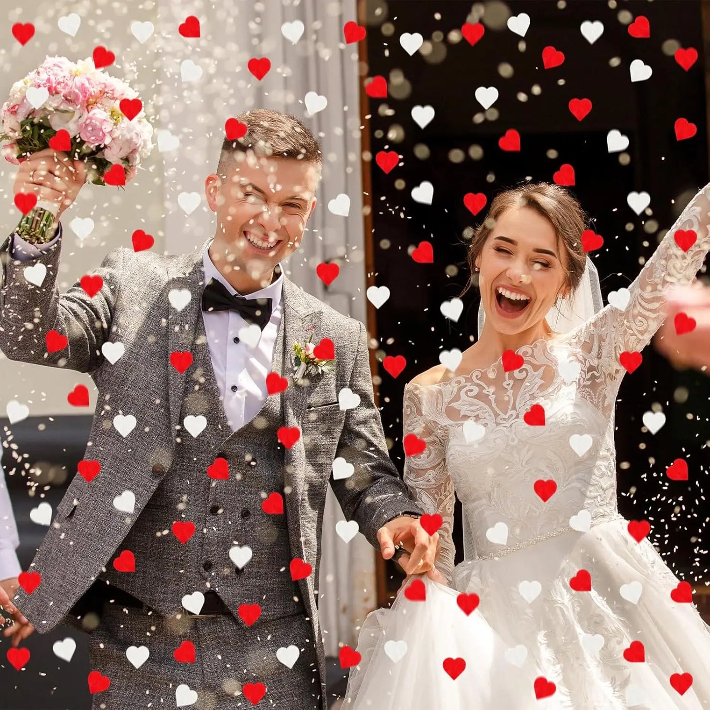 1000–5000 Stück Valentinstag-Papierkonfetti, rotes Herz, Seidenpapier, Party-Dekoration zum Füllen von Ballon, Hochzeit, handgehaltenes Wurfkonfett