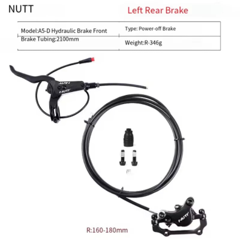 NUTT 2 Kolben Elektrofahrrad Hydraulische Bremsen 140 160 180 mm Rotor für Zero 10X 11X KUGOO G1 G2 Pro Elektroroller Bremssatz