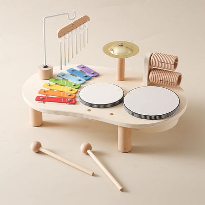 Baby Holz Montessori Spielzeug Bandstand Modell Abnehmbare Set Mobile Trommel Kinder Puzzle Lernen Spielzeug Für Neugeborene Geburtstag Geschenk