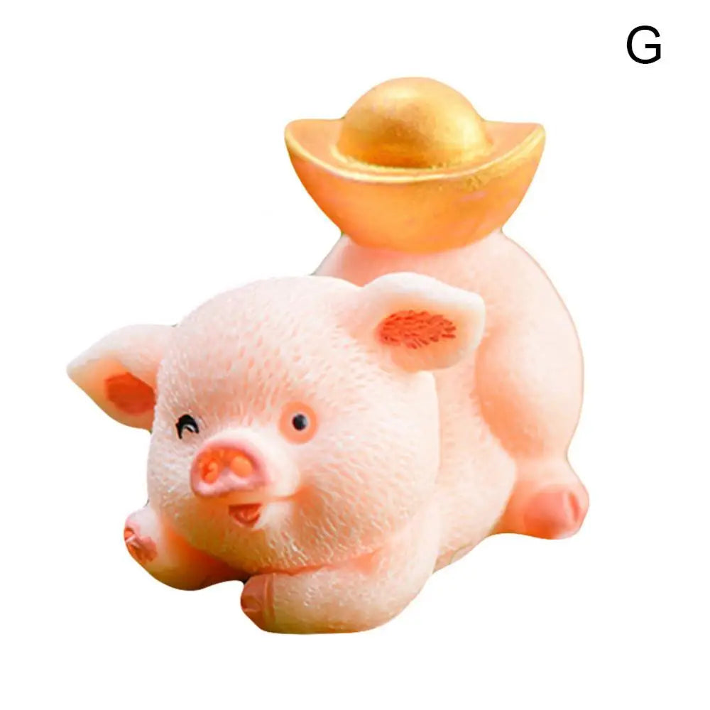 3-4 cm Harz Glück Schwein Figur Geld Piggy Statue DIY Miniatur Garten Tisch Ornament Auto Dashboard Puppen Für ohrring Schlüsselbund