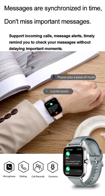 LAXASFIT 2025, neue Smartwatch, Bluetooth, Sprechen, voller Touchscreen, Herzfrequenzmesser, Sport, Fitness, Smartwatch, Männer und Frauen, Geschenk