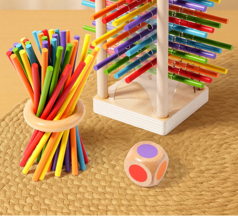 Baby Montessori Sensorische Feinmotorik Spielzeug Farbe Kognitive Lernen Zählen Sticks Spiel Pädagogisches Kinder Balance Holz Spielzeug