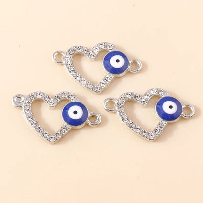 10 Stück Mixed Crystal Evil Eye Charms Türkische Lucky Blue Eye Charms Anhänger Anschlüsse für Armband Ohrringe Halskette DIY Schmuck