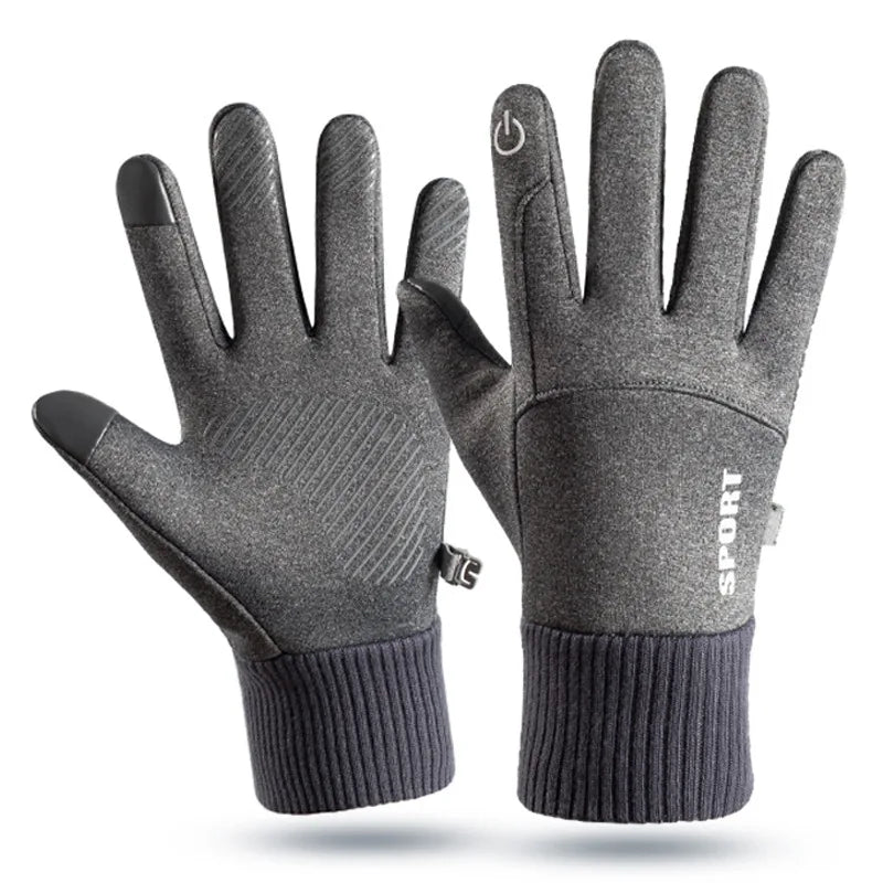 Winter Warme Volle Finger Wasserdicht Winddicht Radfahren Outdoor Sport Laufen Motorrad Ski Touchscreen Fleece Handschuhe