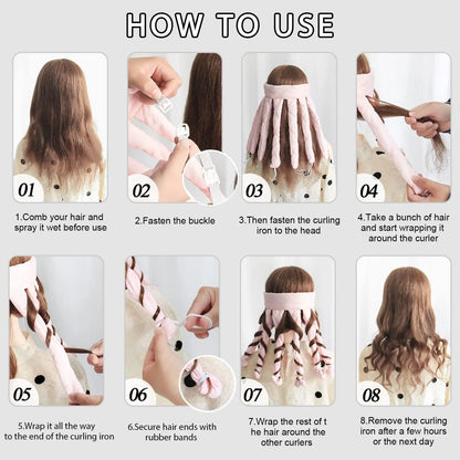 Lazy Haars chieß wickler Haarsträhnen hitzlose Lockens tange Stirnband Locken wickler Seidenband