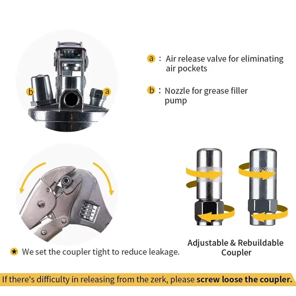 Ölfett-Werkzeugsatz, 7000 PSI, robustes Grifffett-Werkzeugsatz, robuste Wartungswerkzeuge für Öl- und Autoschmierung, SUV, LKWs