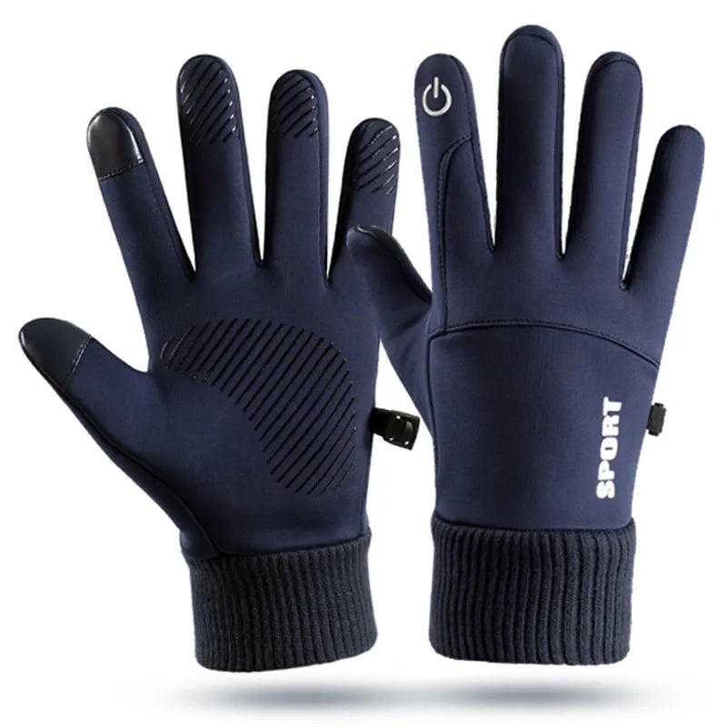 Winter Warme Volle Finger Wasserdicht Winddicht Radfahren Outdoor Sport Laufen Motorrad Ski Touchscreen Fleece Handschuhe