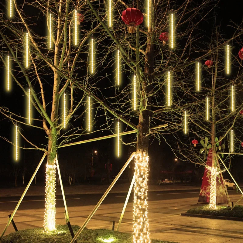 30 cm/50 cm Wasserdichte Meteorschauer Regen 8 Röhre LED Lichterketten Für Outdoor Urlaub Weihnachten Dekoration Baum EU/US/AU/UK Stecker