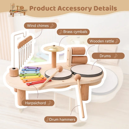 Baby Holz Montessori Spielzeug Bandstand Modell Abnehmbare Set Mobile Trommel Kinder Puzzle Lernen Spielzeug Für Neugeborene Geburtstag Geschenk