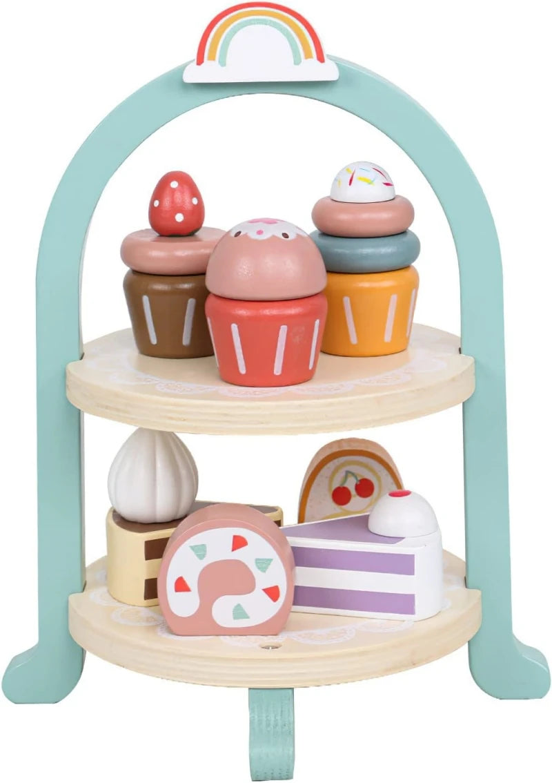 Mädchen Spielzeug Holz Nachmittag Tee Set kinder Spielzeug Küche Pretend Spielen Set Toaster Kaffeemaschine Eis Kinder Pädagogisches Spielzeug