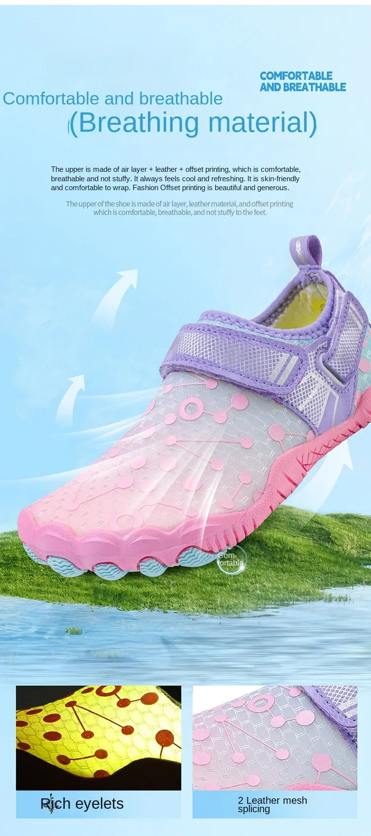 Wasserschuhe Strandschuhe für Kinder Schnelltrocknend Atmungsaktive Barfuß-Schwimmwasserschuhe Outdoor-Sneaker Flusshausschuhe Wasser s