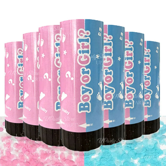 8 Stück rosa blaue Konfetti-Popper-Kanone für Geschlecht offenbaren blau rosa Papier-Konfetti-Shooter für Geburtstag, Hochzeit, Party, Dekoration, Gastgeschenk