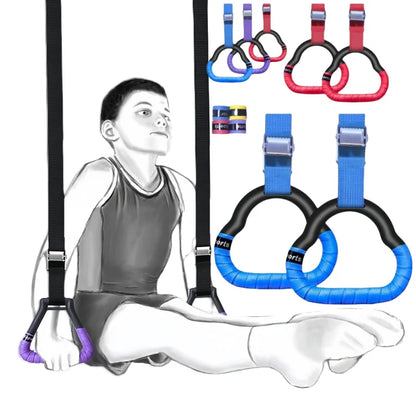 Gymnastikringe für Kinder, Sportspielzeug, rutschfeste Gymnastikringe mit Schaukel, verstellbare Riemen, Klimmzug, Workout, Gymnastik, Fitnessgeräte, Spielzeug