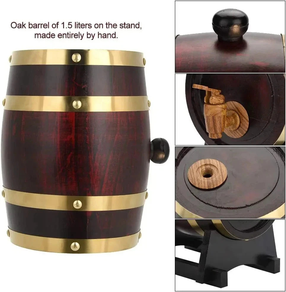 1L/1,5 L/3L Holz Wein Barrel Vintage Eiche Bier Brauen Zubehör Whisky Lagerung Container Hause Dekoration wein Bar Werkzeuge
