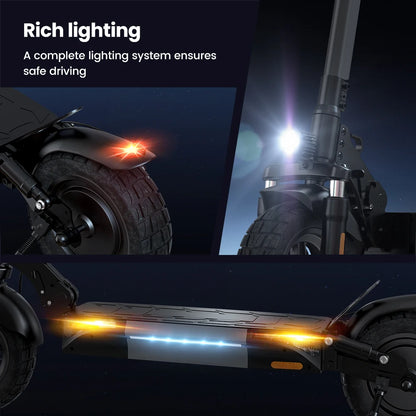 W9 10-Zoll-Offroad-Elektroroller 1000 W Hintermotor 48 V 14 Ah Batterie 45 km/h 35–45 km Reichweite Doppelscheibenbremsen mit APP E-Scooter