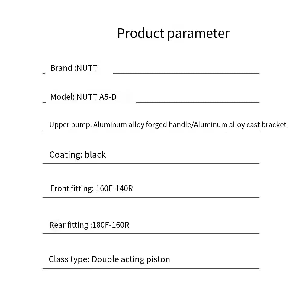 NUTT 2 Kolben Elektrofahrrad Hydraulische Bremsen 140 160 180 mm Rotor für Zero 10X 11X KUGOO G1 G2 Pro Elektroroller Bremssatz
