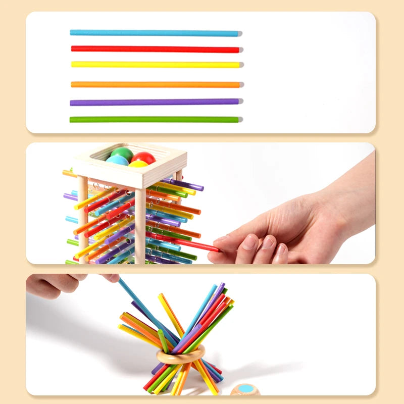 Baby Montessori Sensorische Feinmotorik Spielzeug Farbe Kognitive Lernen Zählen Sticks Spiel Pädagogisches Kinder Balance Holz Spielzeug