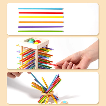 Baby Montessori Sensorische Feinmotorik Spielzeug Farbe Kognitive Lernen Zählen Sticks Spiel Pädagogisches Kinder Balance Holz Spielzeug