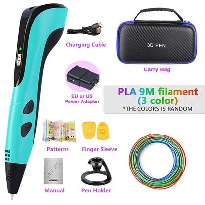 3D-Druckstift DIY Stifte 3D-Stift für Kinder Kinder kreative Kinder Geburtstags geschenk mit Pla Filament tragbare Reise Fall neu
