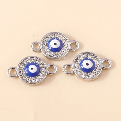 10 Stück Mixed Crystal Evil Eye Charms Türkische Lucky Blue Eye Charms Anhänger Anschlüsse für Armband Ohrringe Halskette DIY Schmuck