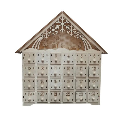 Weihnachts-Adventskalender, 24-Tage-Countdown-Dekoration, Weihnachten, wiederverwendbare Holzdekoration, Tischplatte, abnehmbar, A8i6