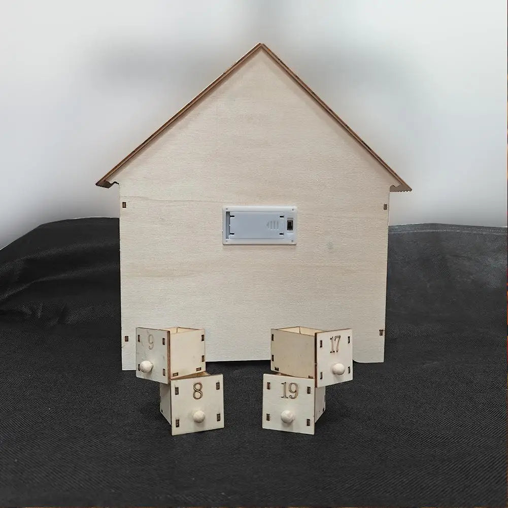 Weihnachts-Adventskalender, 24-Tage-Countdown-Dekoration, Weihnachten, wiederverwendbare Holzdekoration, Tischplatte, abnehmbar, A8i6