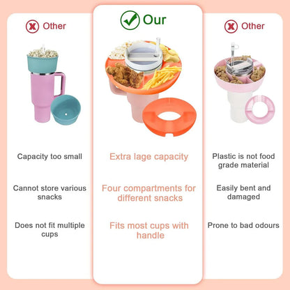 Snackschale für Stanley 40oz Becher mit Griff, für Stanley Cup Zubehör Snack-Tablett