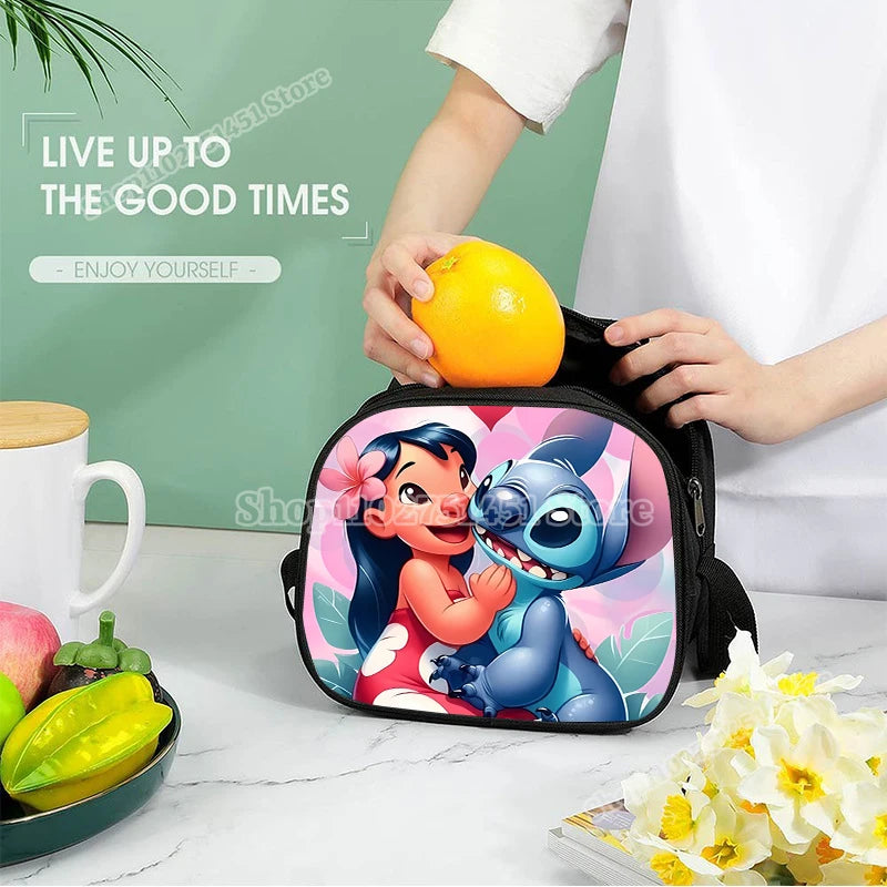 Lilo & Stitch Schulter Lunch Bag auslaufs ichere Kühltasche Handtasche tragbare Thermo Food Bento Picknick Box verstellbarer Schulter gurt