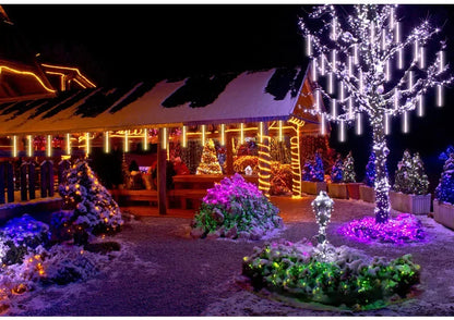 30 cm/50 cm Wasserdichte Meteorschauer Regen 8 Röhre LED Lichterketten Für Outdoor Urlaub Weihnachten Dekoration Baum EU/US/AU/UK Stecker