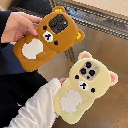 Für iPhone 17 16 15 14 13 12 11 Pro Plus Mini Max Xs XR 6 7 8 SE Silikon Rilakkuma Bär Soft Cover Case