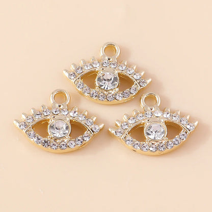 10 Stück Mixed Crystal Evil Eye Charms Türkische Lucky Blue Eye Charms Anhänger Anschlüsse für Armband Ohrringe Halskette DIY Schmuck