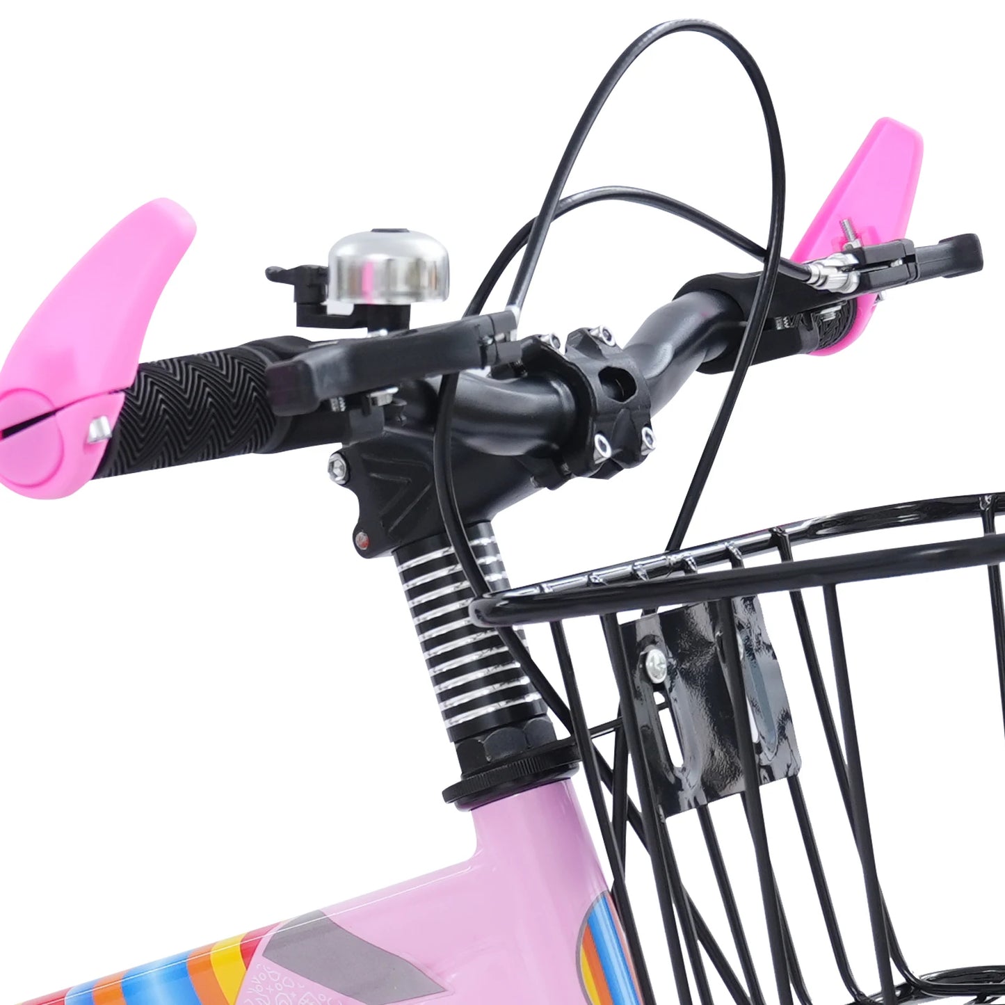 14-Zoll-Kinderfahrrad, verstellbarer Sitz, Kinderfahrradlast 50 kg, mit Trainingsrädern + Korb + Rücksitz für 3–6 Jahre alt (lila/rosa)