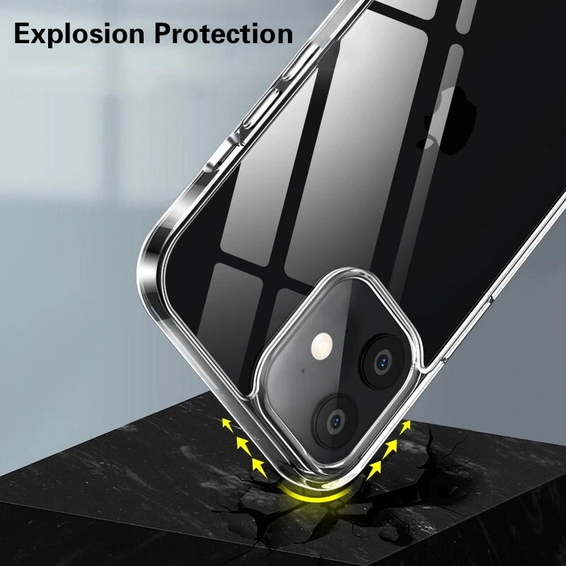 Klare Handyhülle für iPhone 11 12 13 14 15 Pro Max, stoßfeste, transparente Softcover-Hülle für iPhone XS MAX XR 7 8 Plus 6 6s