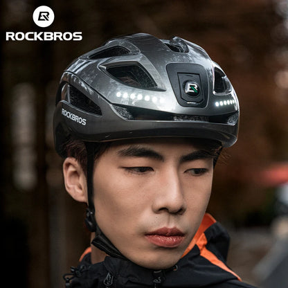 ROCKBROS Fahrrad Licht Helm Typ-C Lade Fahrradhelm Wiederaufladbare Einstellbare MTB Sicher Mountain Road Scooter Helm