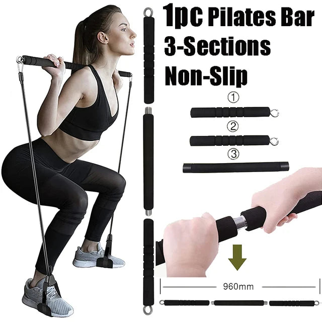 Workout Bar Fitness Widerstand Bands Set Pilates Yoga Zugseil Übung Training Expander Gym Ausrüstung für Home Bodybuilding