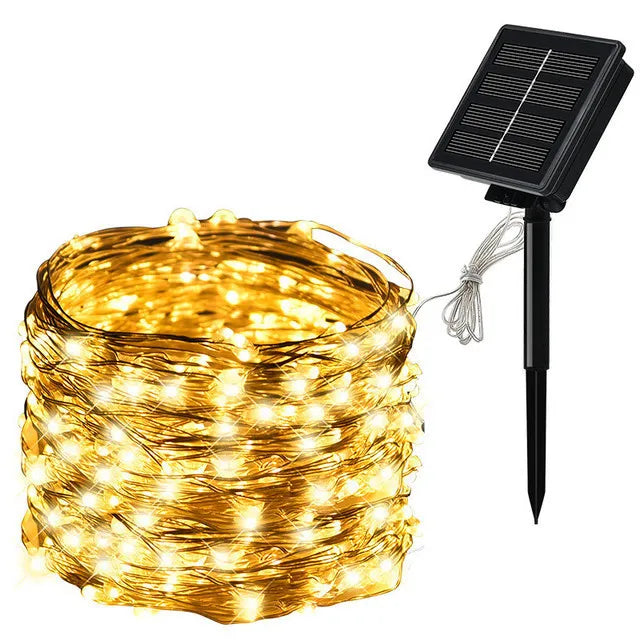 7m/12m/22m/32m LED Solar Licht Outdoor Garten Fee String Licht Led funkeln Wasserdichte Lampe für Weihnachten Terrasse Baum Party