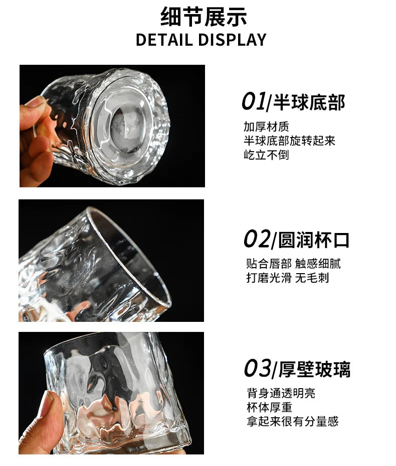 200 ml Whiskygläser, Tasse, Neuheit, drehbar, altmodisches Weinglas mit Holzsockel für Saft, Tee, Bar, Trinkutensilien