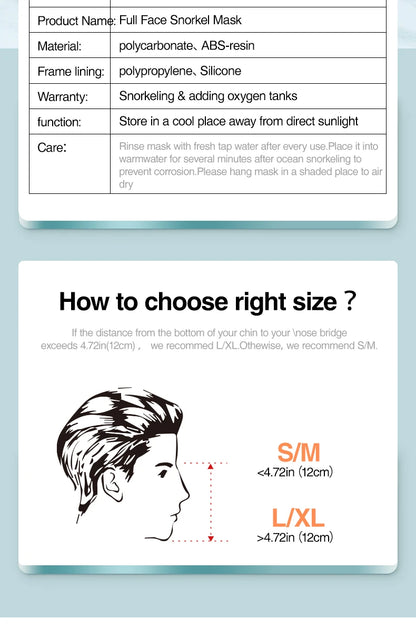 Tauchmaske, trockener Typ, wasserdicht, beschlagfrei, Schnorchelmaske zum Schwimmen, Tauchbrille für Erwachsene